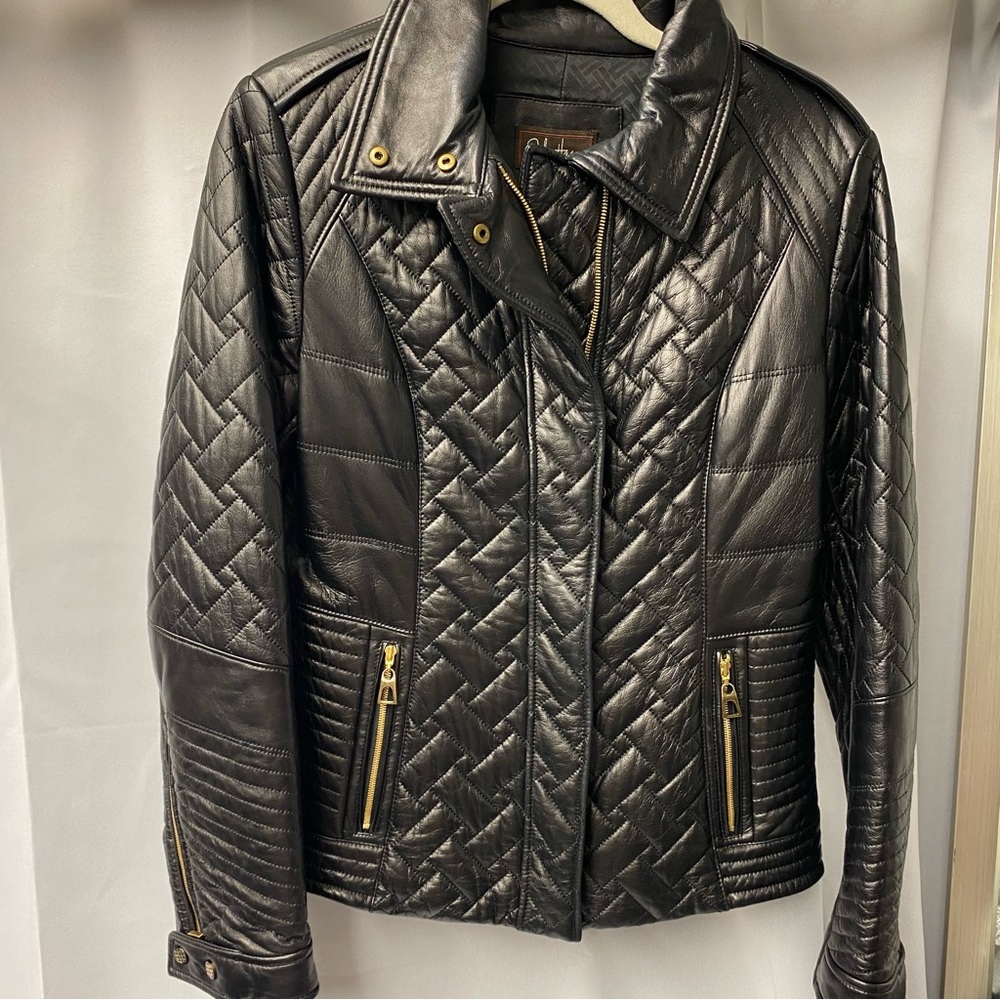Cole Haan Leather Quilted Jacket